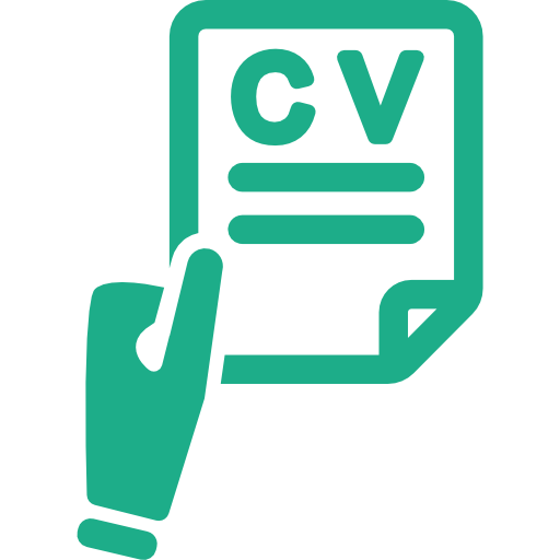 job search symbol of a hand holding cv